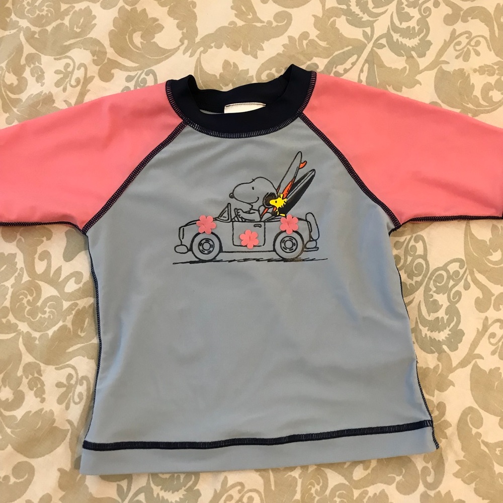 Hanna Andersson Snoopy Surfing Sunblock Rashguard